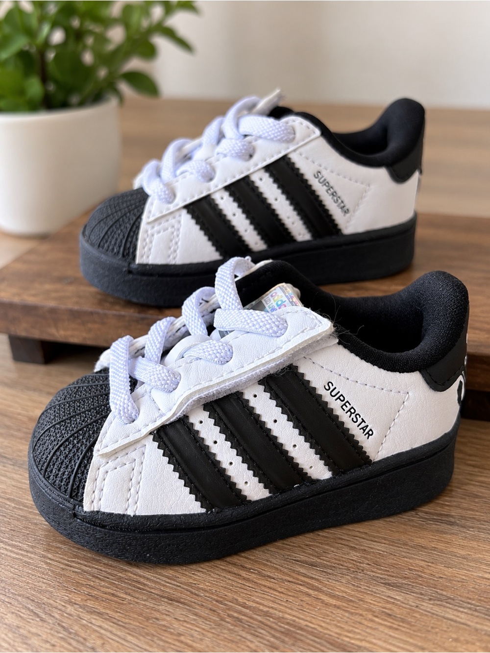 adidas Kids White and Black Superstar Sneakers
